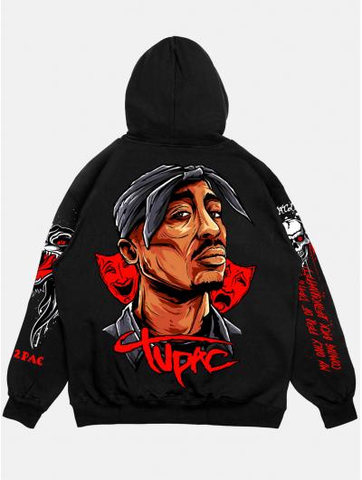 Худи 2PAC свободного кроя черный 