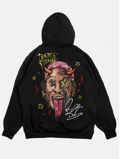 Худи DENNIS RODMAN свободного кроя черный 