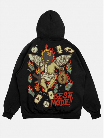 Худи BEST MODE свободного кроя черный 