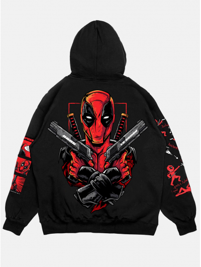 Худи DEADPOOL свободного кроя черный 