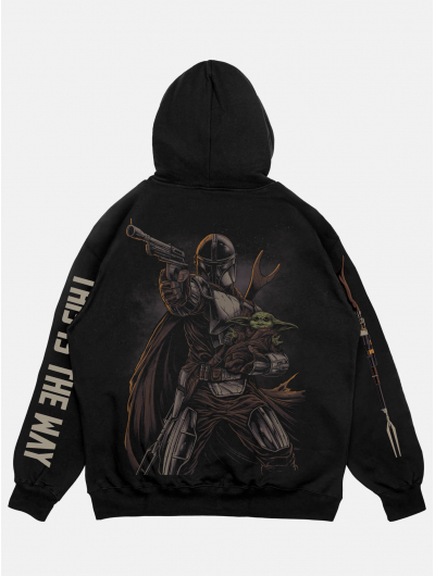 Худи The Mandalorian свободного кроя черный 