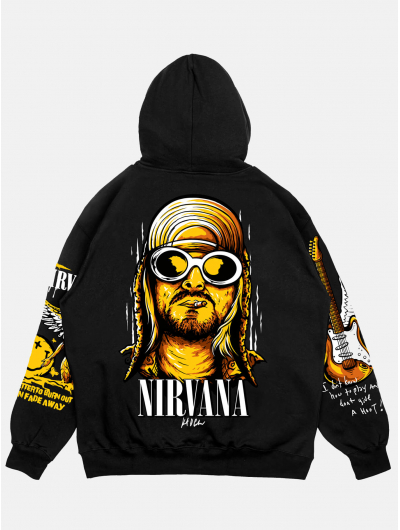 Худи NIRVANA свободного кроя черный 