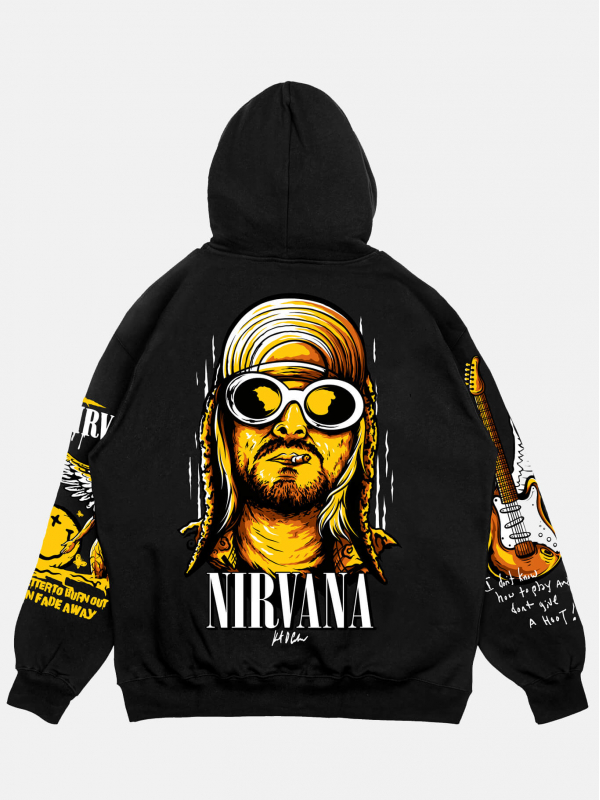 Худи NIRVANA свободного кроя черный 