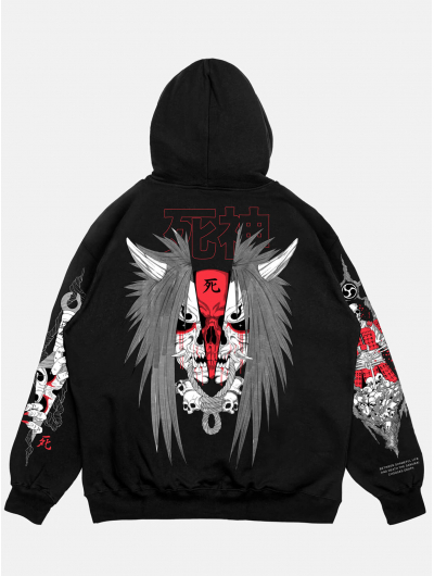 Худи SHINIGAMI свободного кроя черный 