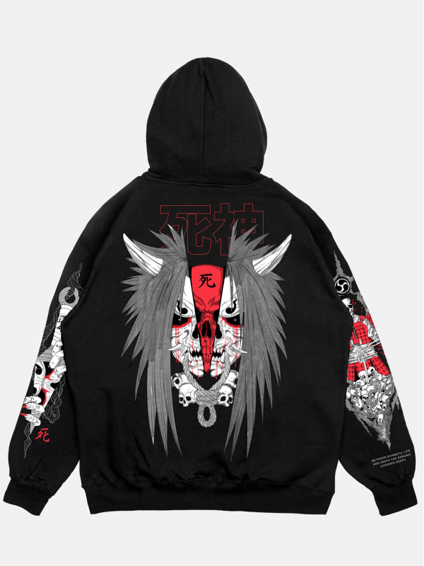 Худи SHINIGAMI свободного кроя черный 