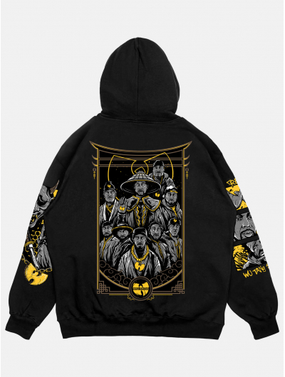 Худи WU-TANG CLAN свободного кроя черный 